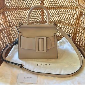 Boyy Karl 19 Leather Top Handle Bag Ecru